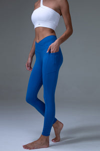 MFD High Waisted Side Pocket Waistband Plain Yoga Leggings