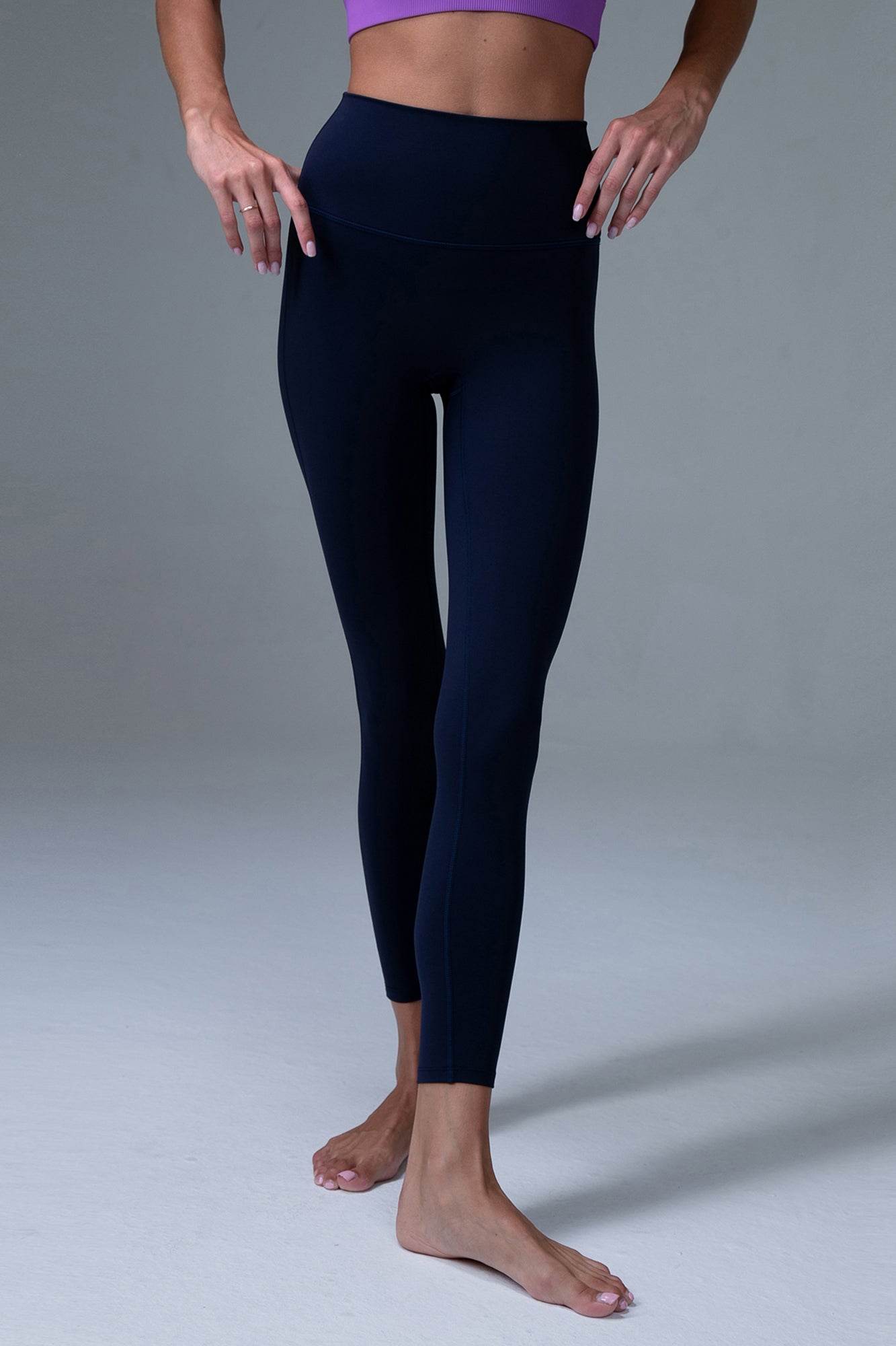MFD Pull On High Waisted Solid Yoga 7/8 Leggings