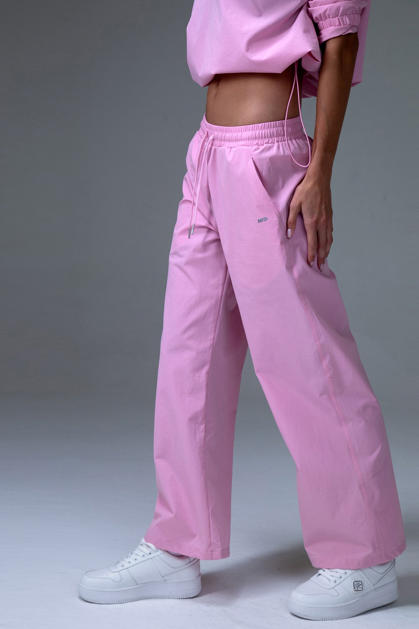 MFD High Waisted Drawstring Side Pocket Ruched Joggers