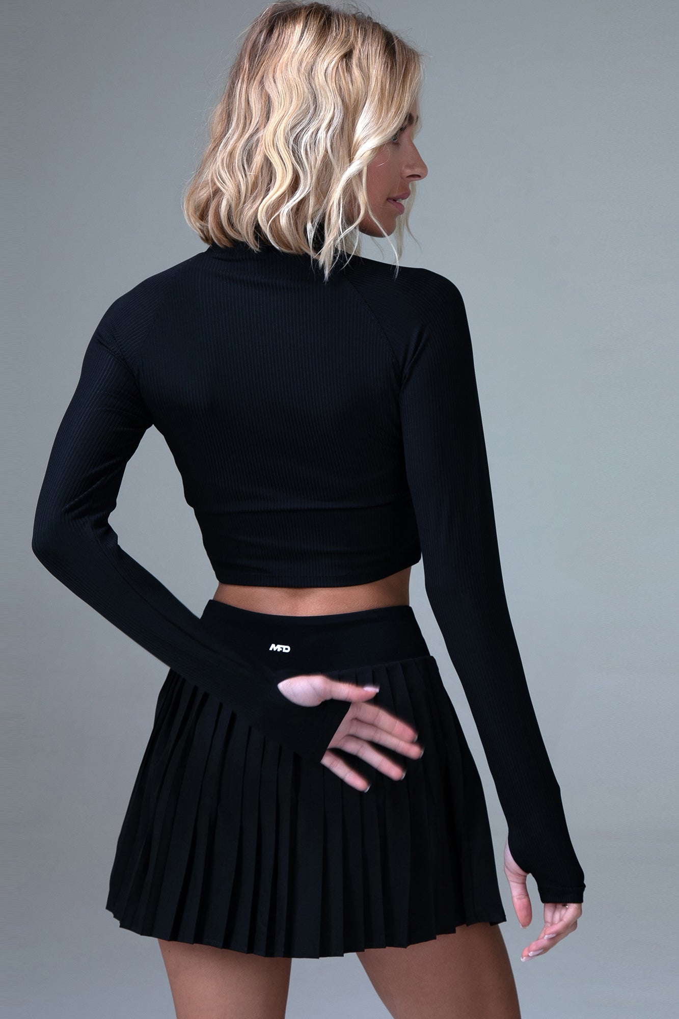 MFD Ribbed Zipper Slim Casual Sweatshirt