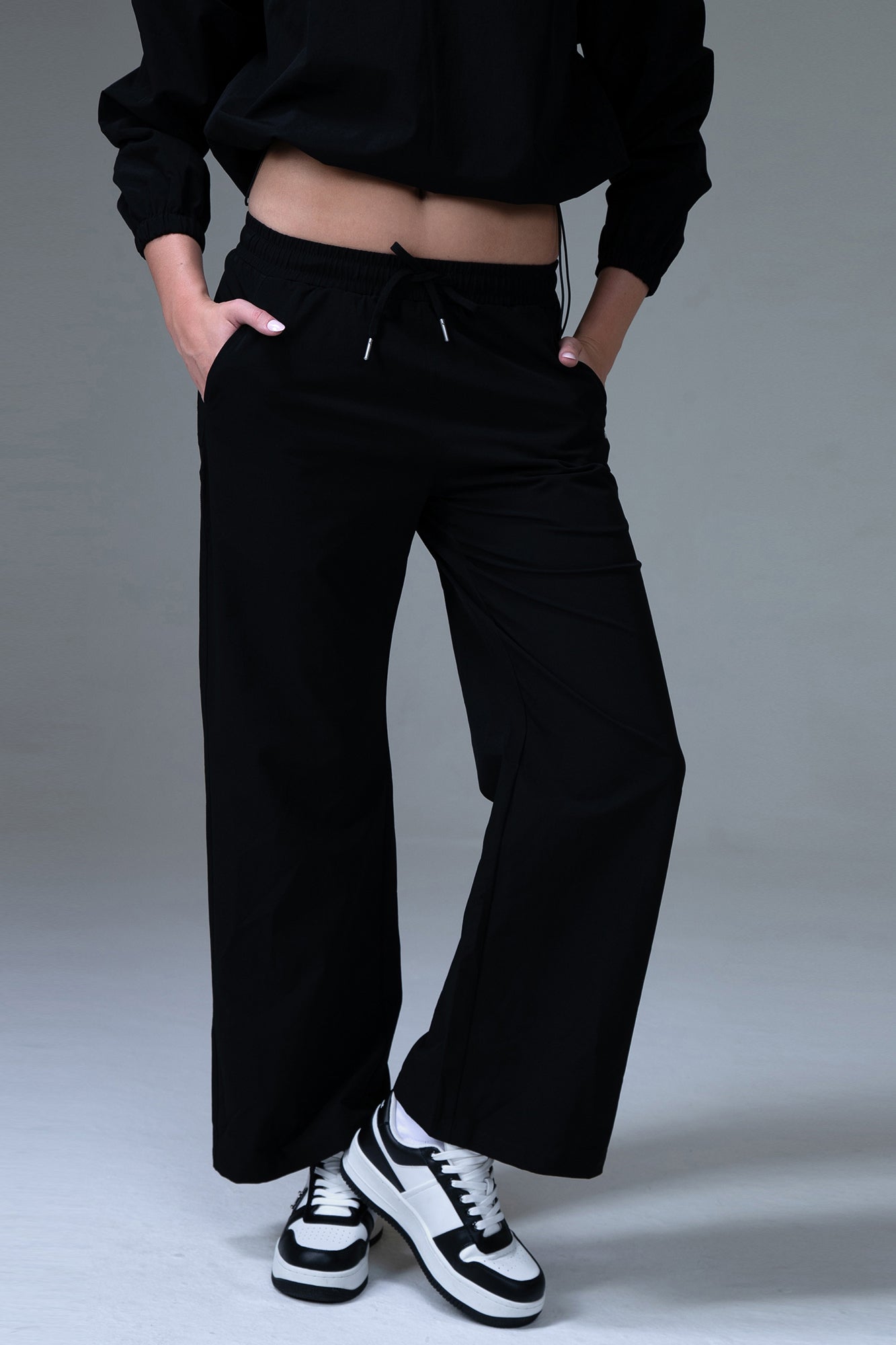 MFD High Waisted Drawstring Side Pocket Ruched Joggers