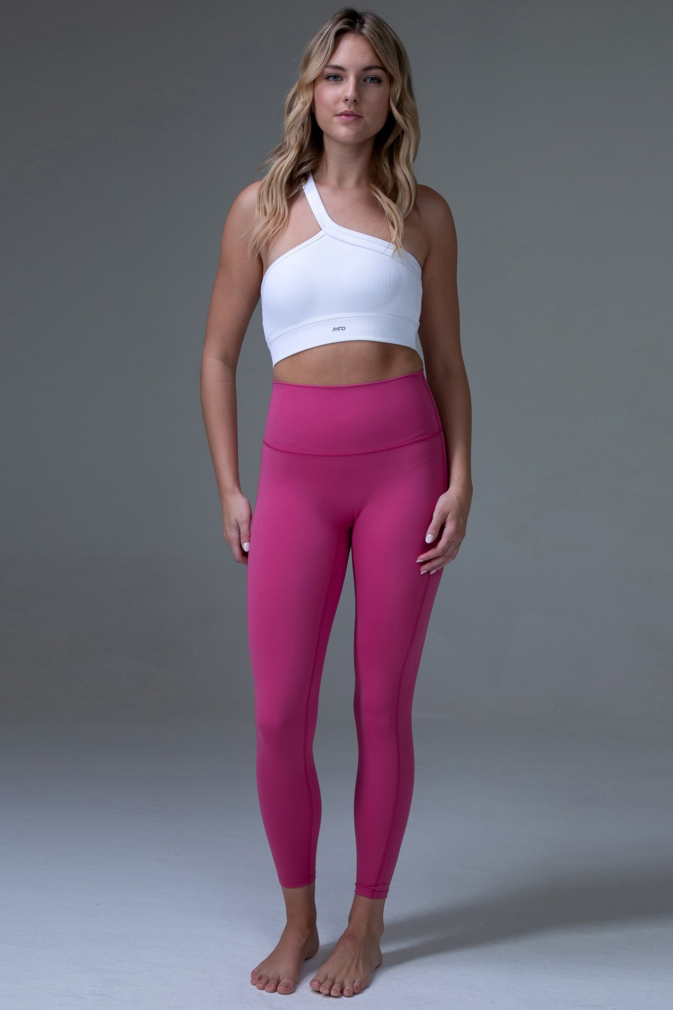 MFD Pull On High Waisted Solid Yoga 7/8 Leggings