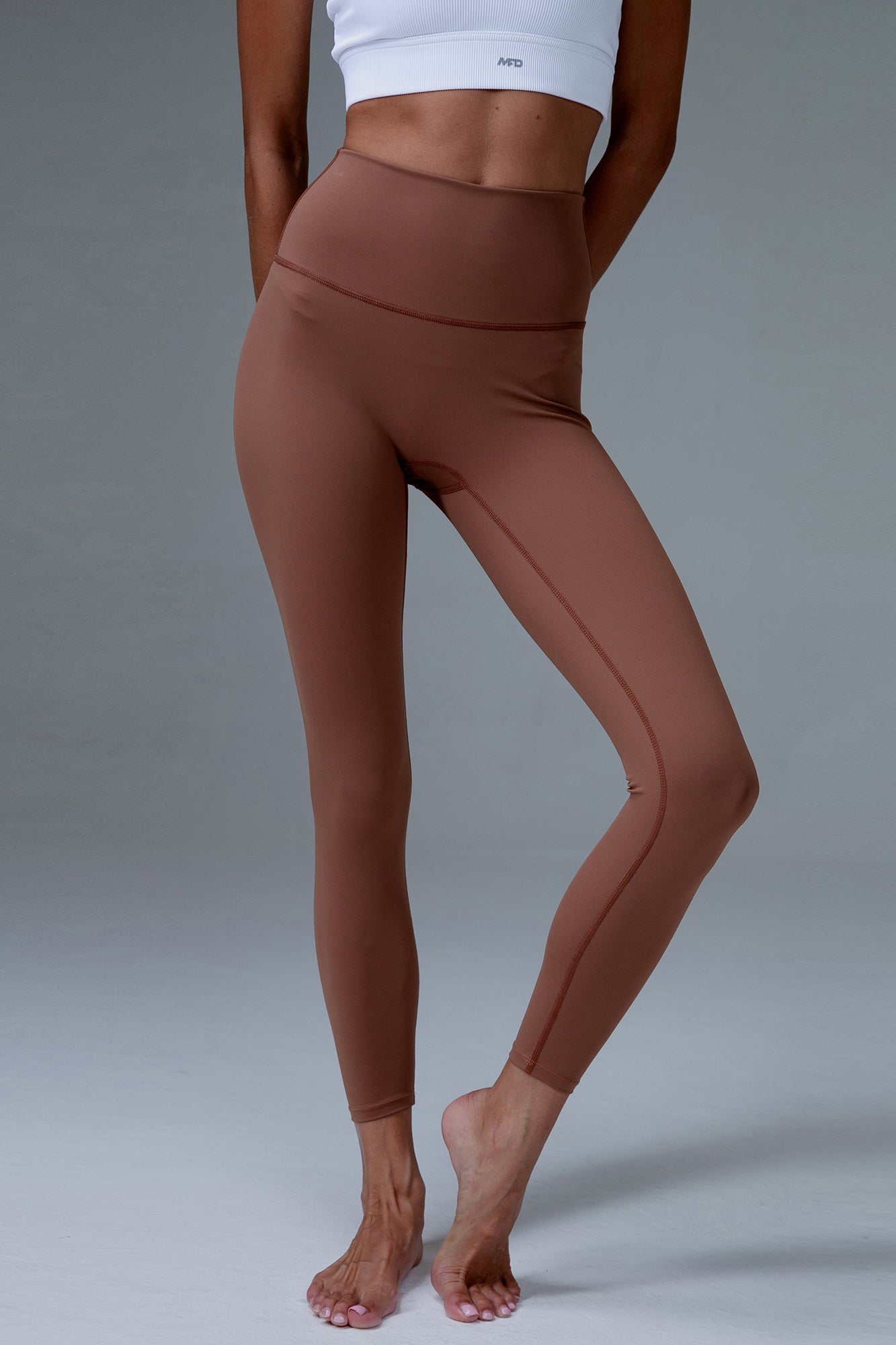 MFD Pull On High Waisted Solid Yoga 7/8 Leggings